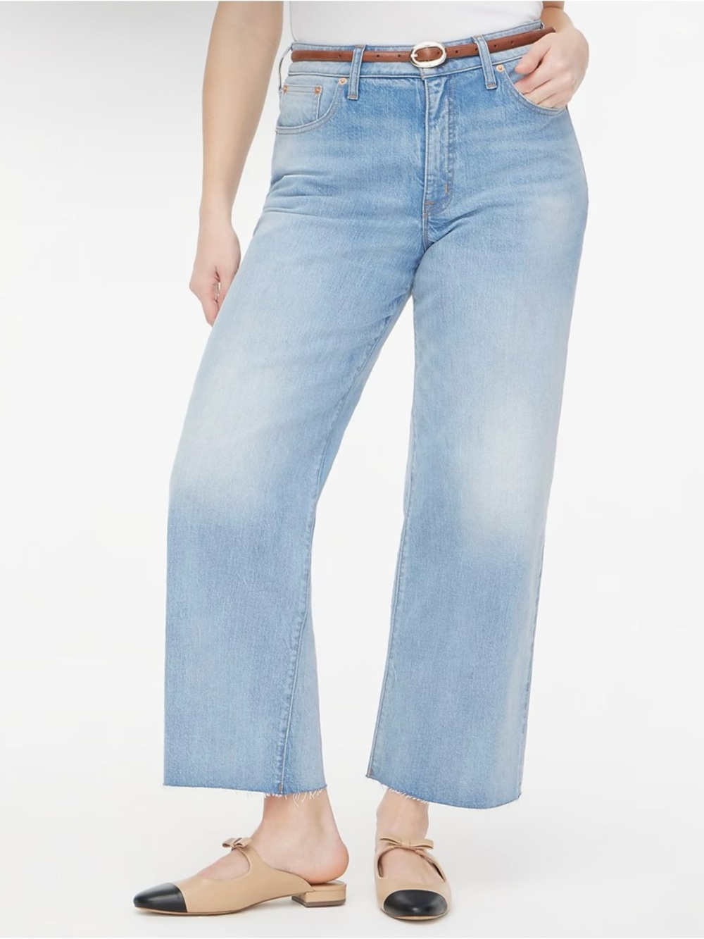 NWT J. Crew Tall Curvy Wide-leg Cropped Jean Stretch Spring Storm Wash Blue